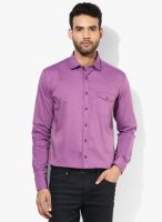 Blackberrys Purple Checks Slim Fit Casual Shirt