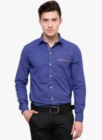 Blackbuk India Blue Solid Slim Fit Casual Shirt