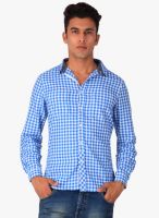 Blacksoul Blue Checked Slim Fit Casual Shirt