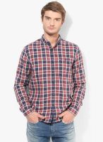 Bossini Red Checks Slim Fit Casual Shirt