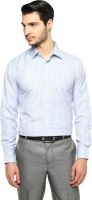 British Club Men's Checkered Formal Light Blue Shirt