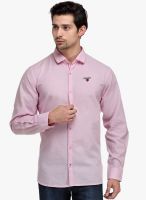 Canary London Pink Solid Slim Fit Casual Shirt
