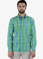 Cobb Green Checked Slim Fit Casual Shirt