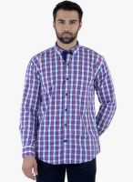 Cobb Red Checked Slim Fit Casual Shirt