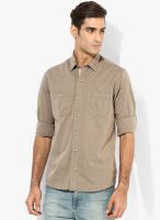 ColorPlus Brown Regular Fit Casual Shirt