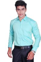 Cotton King Men's Solid Formal Light Green Shirt