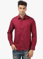 Crimsoune Club Maroon Solid Slim Fit Casual Shirt