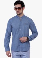 Crimsoune Club Printed Blue Casual Shirt