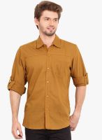 Ekmatra Yellow Solid Regular Fit Casual Shirt