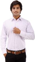 Elite Formals Men's Checkered Formal White Shirt