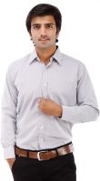 Elite Formals Men's Checkered Formal White Shirt