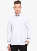 Ennoble Blue Solid Slim Fit Casual Shirt