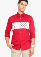 Exitplay Red Regular Fit Casual Shirt