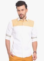 Exitplay White Solid Regular Fit Casual Shirt