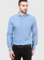 Fame Forever By Lifestyle Blue Slim Fit Casual Shirt