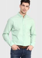 Fame Forever By Lifestyle Green Slim Fit Casual Shirt