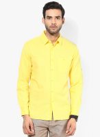 Fame Forever By Lifestyle Yellow Regular Fit Casual Shirt