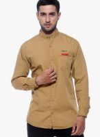 Fifty Two Beige Regular Fit Casual Shirt