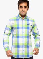 Fifty Two Green Check Regular Fit Casual Shirt