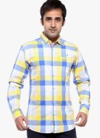 Fifty Two Yellow Check Regular Fit Casual Shirt