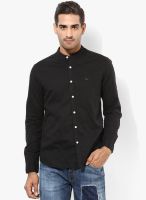 Flying Machine Black Solid Regular Fit Casual Shirt