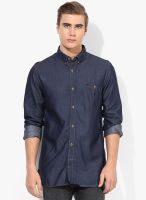 French Connection Navy Blue Slim Fit Casual Shirt