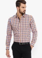 Genesis Checks Orange Casual Shirt