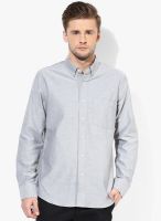 Giordano Grey Solid Slim Fit Casual Shirt
