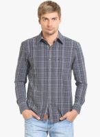 HW Grey Checked Regular Fit Casual Shirt
