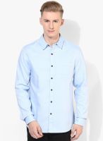 Incult Light Blue Slim Fit Casual Shirt