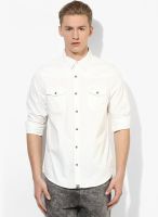 Incult White Slim Fit Casual Shirt