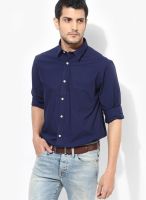 Izod Navy Blue Slim Fit Casual Shirt