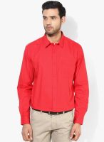 Izod Red Solid Slim Fit Casual Shirt