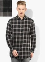 Jack & Jones Black Checks Slim Fit Casual Shirt