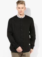 Jack & Jones Black Solid Slim Fit Casual Shirt