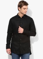 Jack & Jones Black Solid Slim Fit Casual Shirt