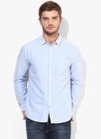 Jack & Jones Blue Printed Slim Fit Casual Shirt