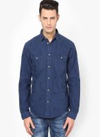 Jack & Jones Navy Blue Casual Shirt