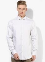 Jack & Jones White Printed Slim Fit Casual Shirt