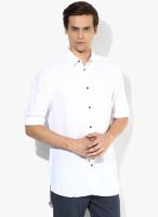 Jack & Jones White Solid Slim Fit Casual Shirt