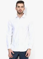 Jack & Jones White Striped Slim Fit Casual Shirt