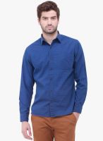 Jogur Blue Solid Slim Fit Casual Shirt