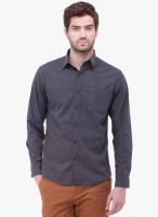 Jogur Dark Grey Solid Slim Fit Casual Shirt