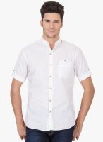 Jogur Solid White Casual Shirt