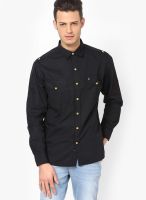 John Players Black Casual Shirt