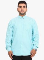 John Pride Blue Solid Slim Fit Casual Shirt