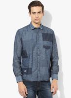 KILLER Navy Blue Printed Slim Fit Casual Shirt