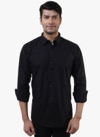 Lee Marc Black Solid Regular Fit Casual Shirt