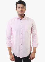 Lee Marc Pink Solid Regular Fit Casual Shirt