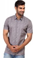 London Bee Men's Printed Casual Grey Shirt